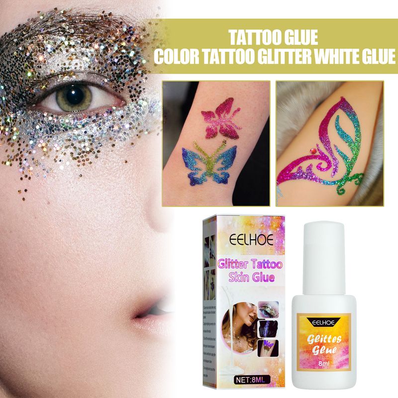 Glitzer-Augen-Make-up für Gesicht und Körper, bemaltes, tätowiertes Hautgel_voghion.com
