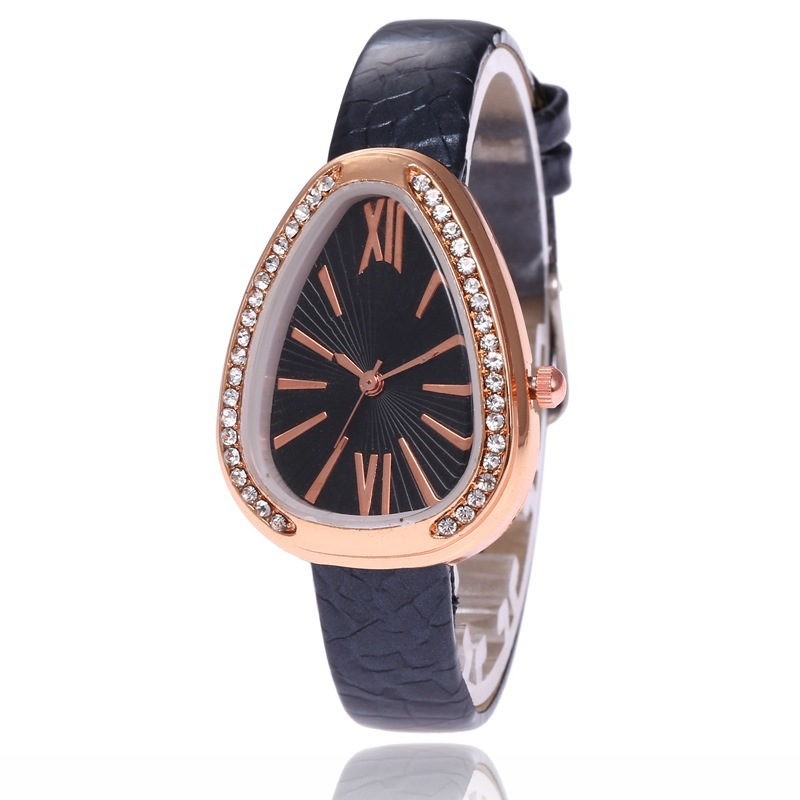 Nuovo orologio da donna business con doppia fila di diamanti e testa di serpente, scala romana, cinturino in pelle fine_voghion.com