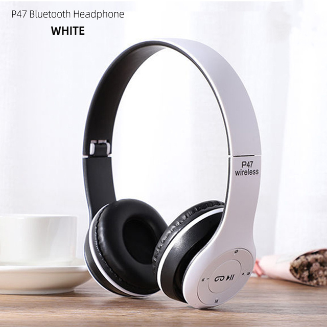 Auriculares inalámbricos Bluetooth estéreo con graves, plegables, con micrófono, radio FM, reproducción de tarjeta TF_voghion.com