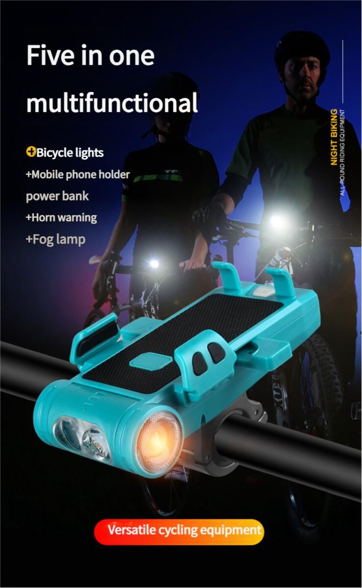 Fahrrad-Frontlicht Elektrische Hupe Ladetelefonhalter Hohe Helligkeit Taschenlampe Rennrad Mit FY-330_voghion.com