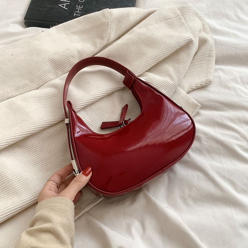 Félhold alakú Vintage PU bőr kis válltáska nőknek és lányoknak Hobo kézitáska retro piros női hónalj pénztárcák táskák_voghion.com