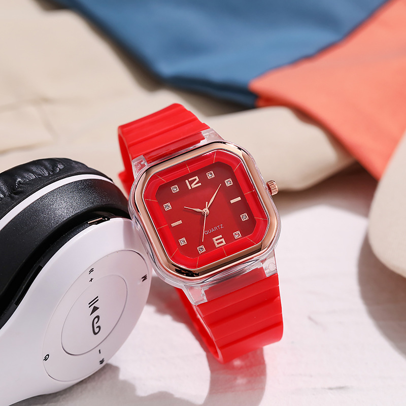 Student Spring/Summer Square Style Children's Silicone Fashion Women's Watch_voghion.com