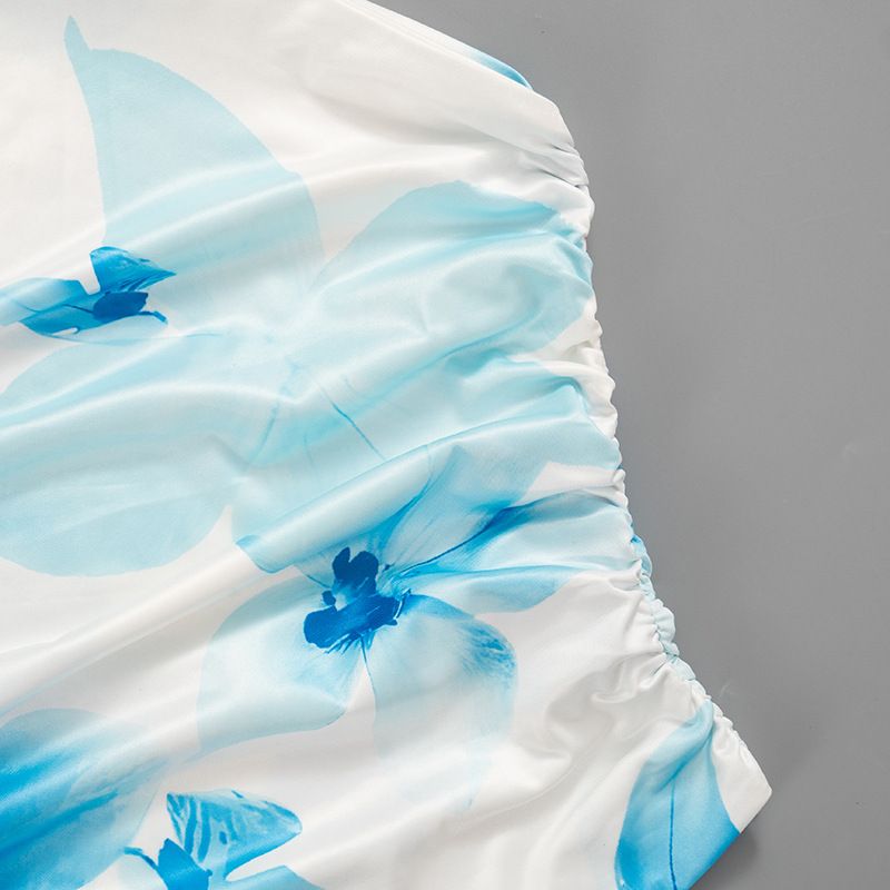 Vêtements pour femmes, nouveaux hauts d'été sans manches à col oblique et épaules dénudées, imprimés sexy, couleur contrastée_voghion.com