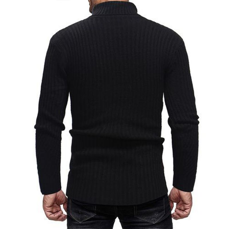 Männer Hierscht- a Wantermodesch efaarwege Rollkragen-Pullover mat laangen Äermel_voghion.com