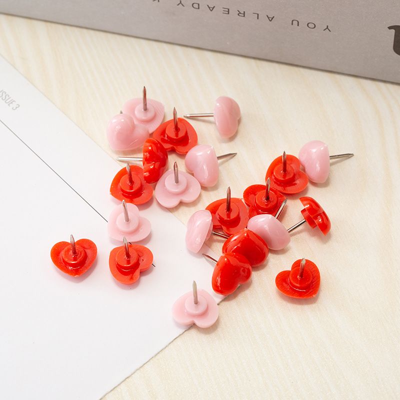 Yiwu factory I-shaped nails red love nails Cork plastic thumbtacks press nails heart-shaped nails_voghion.com