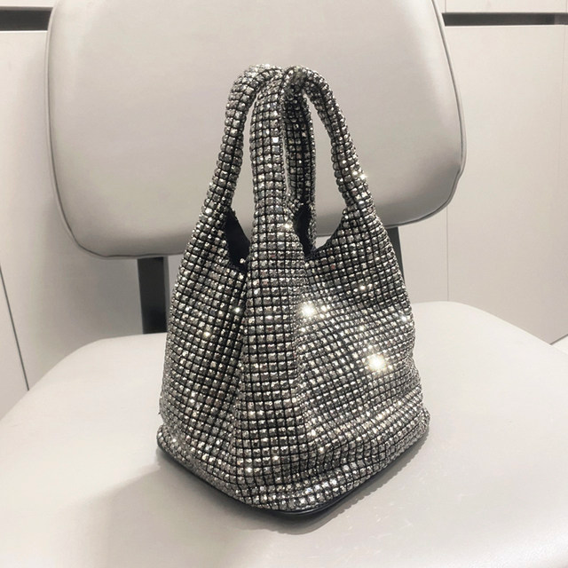 Sac à main d'embrayage en cristal brillant seau sac à bandoulière strass sacs à main et sacs à main de luxe Designer pochette de soirée sac à main_voghion.com