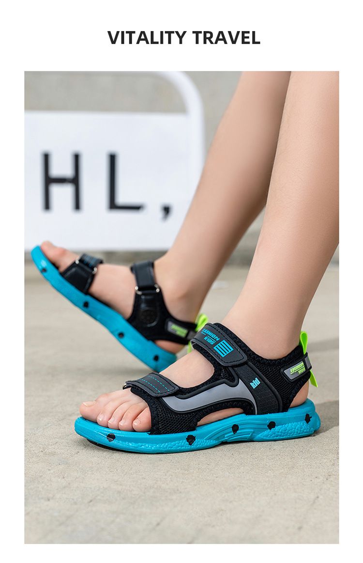 Mother & Kids boys sandals soft bottom non-slip sports sandals 2024 summer medium and large children waterproof children's open-toed beach shoes_voghion.com