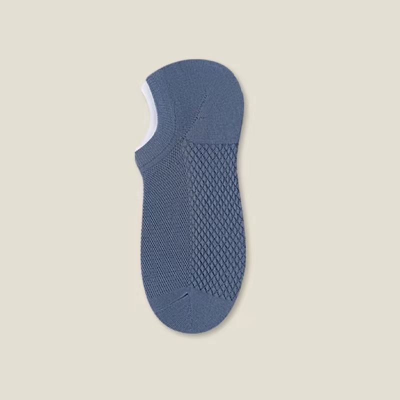 2025e Summer Low-Cut Invisible Non-Slip No Show Breathable Sweat-Absorbing Solid Color Sports Casual Men's Short Socks_voghion.com