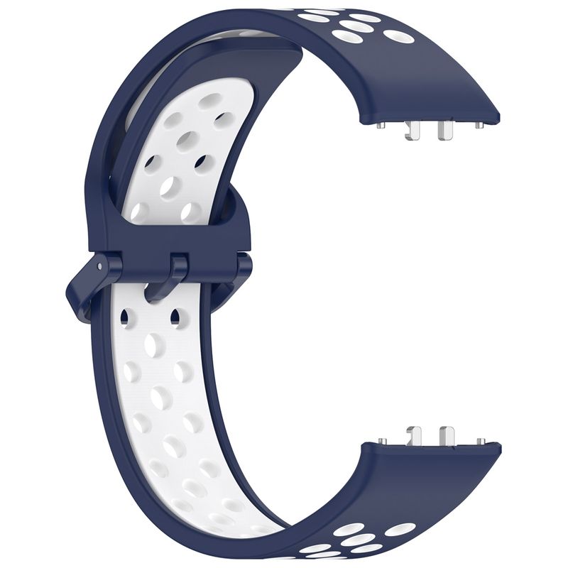 For Samsung Galaxy Fit 3 Two Color Breathable Silicone Watch Band(Midnight Blue White)_voghion.com