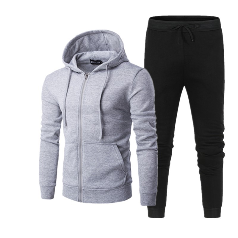 Pomlad Jesenski Style Zadrga s Kapuco Casual Prazen Pulover Moški in Ženski Pulover Set Plus Plišasti Plašč Moda_voghion.com