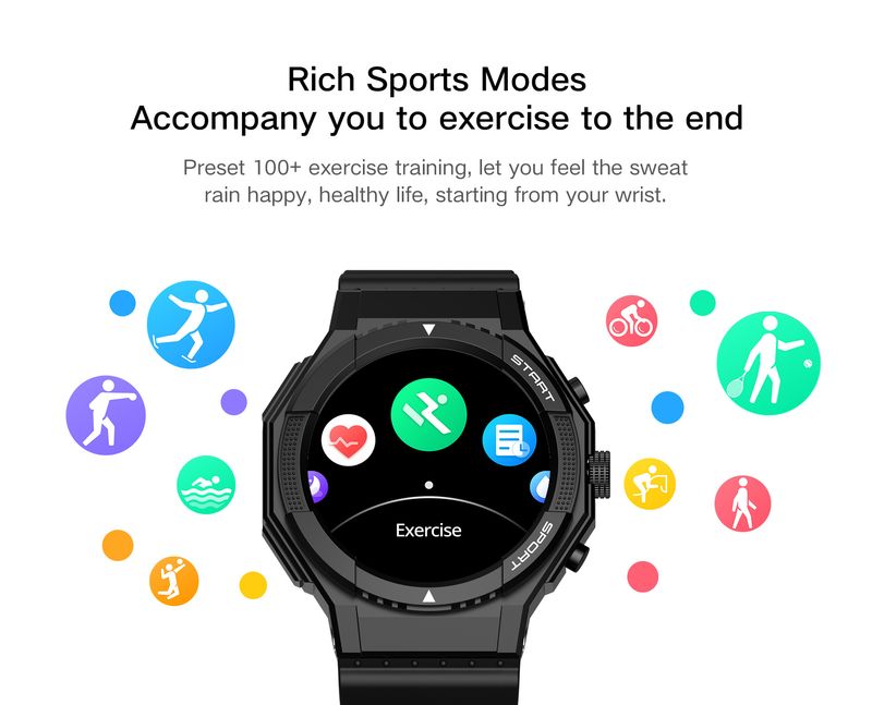 Kalp Atış Hızı Monitörü, Kan Basıncı Takibi, Uyku Analizi, Bluetooth Arama, 30 Metre Su Geçirmezlik, Dokunmatik Ekran ve Fitness Takip Özellikli Erkek Akıllı Saati_voghion.com
