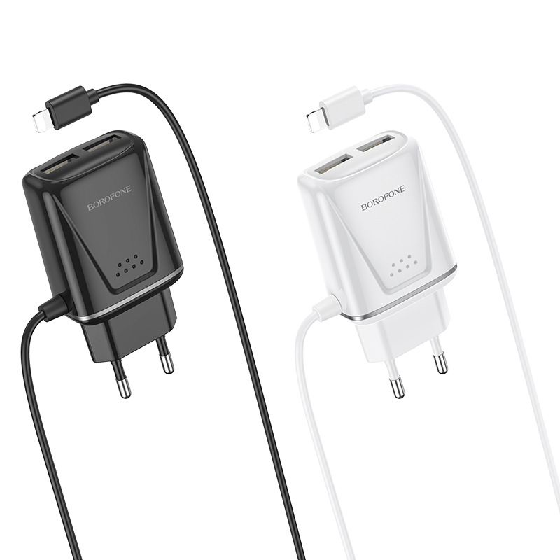 Music Festival BA50A dual port built-in cable European standard universal fast charger for mobile phones EU_voghion.com