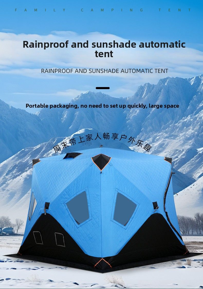 Tenda da pesca invernale antivento trapuntata, calda e ad apertura rapida, addensata nel ghiaccio, per esterni_voghion.com