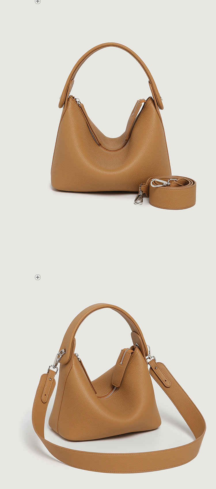 High quality soft leather carrying lunch box bag for women, Boston solid color niche pillow bag, crossbody bag, underarm bag for women_voghion.com