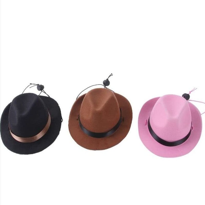 Cappello da cowboy per cuccioli con cinturino regolabile, gioco di ruolo, costume da cane e gatto, decorazione per feste per animali domestici_voghion.com