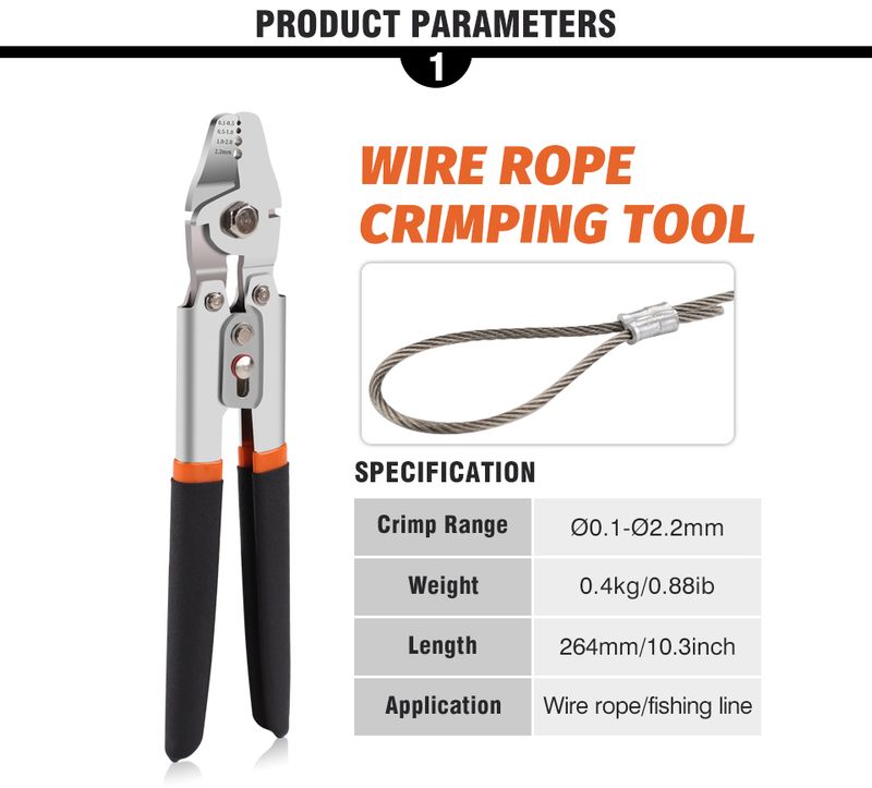 Wire Rope Tool - Swager Crimper For Fishing Lines And Aluminum Crimping Loop Sleeves Up To 2.2mm Pliers_voghion.com