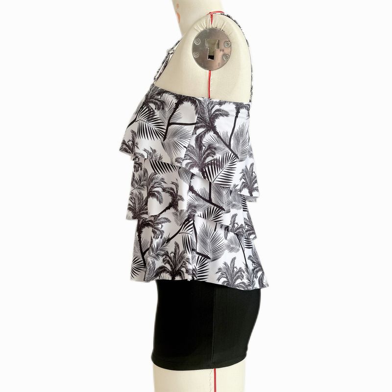 Maiô comercial de roupas femininas com babados, maiô conservador, cueca boxer, maiô tankini, tamanho grande, cor gradiente_voghion.com
