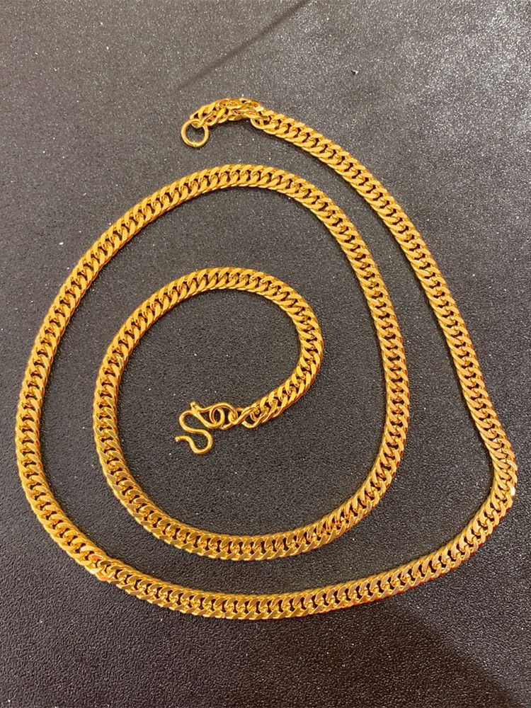 Collana cubana in ottone placcato oro, autentica moda, con catena laterale lunga, per coppie di uomini e donne, frusta per cavallo_voghion.com