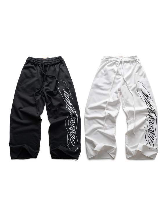 Herren-Streetwear-Hose mit weitem Bein – Gerade geschnittene Baumwollhose mit hoher Taille für den urbanen Style (Schwarz, Weiß)_voghion.com