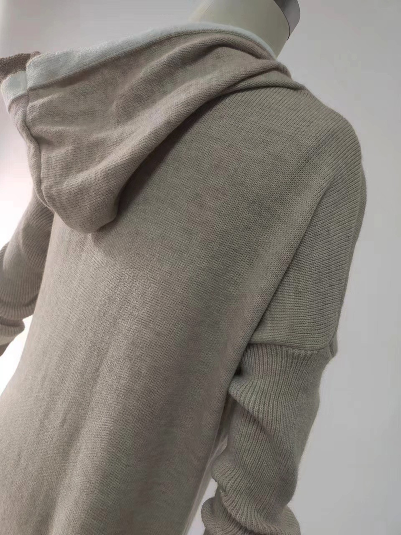K Women's Sweater Casual Versatile Hooded Long Cardigan Coat Plus Size_voghion.com