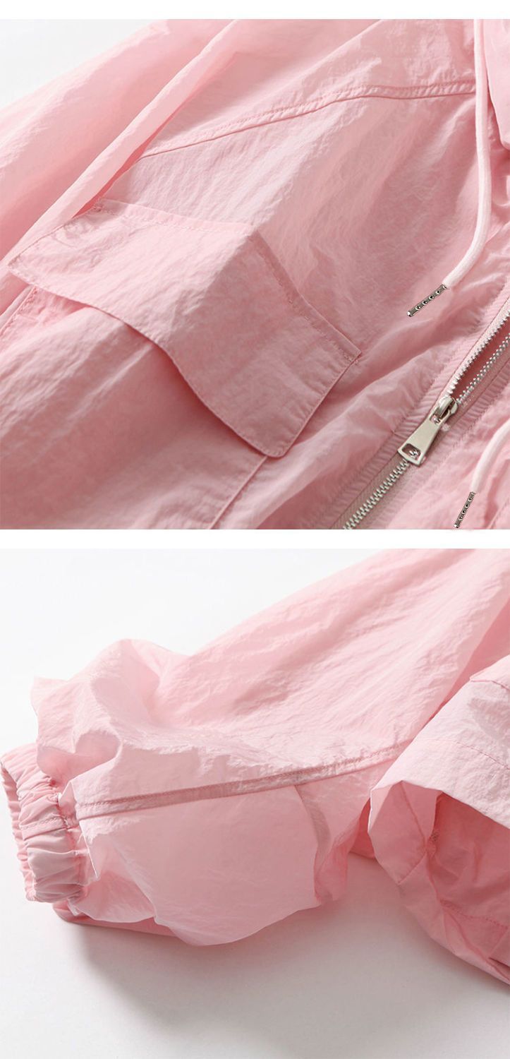 Leichte Sonnenschutzkleidung für Damen, lässig, locker, kurz, modisch, Jackenhemd_voghion.com