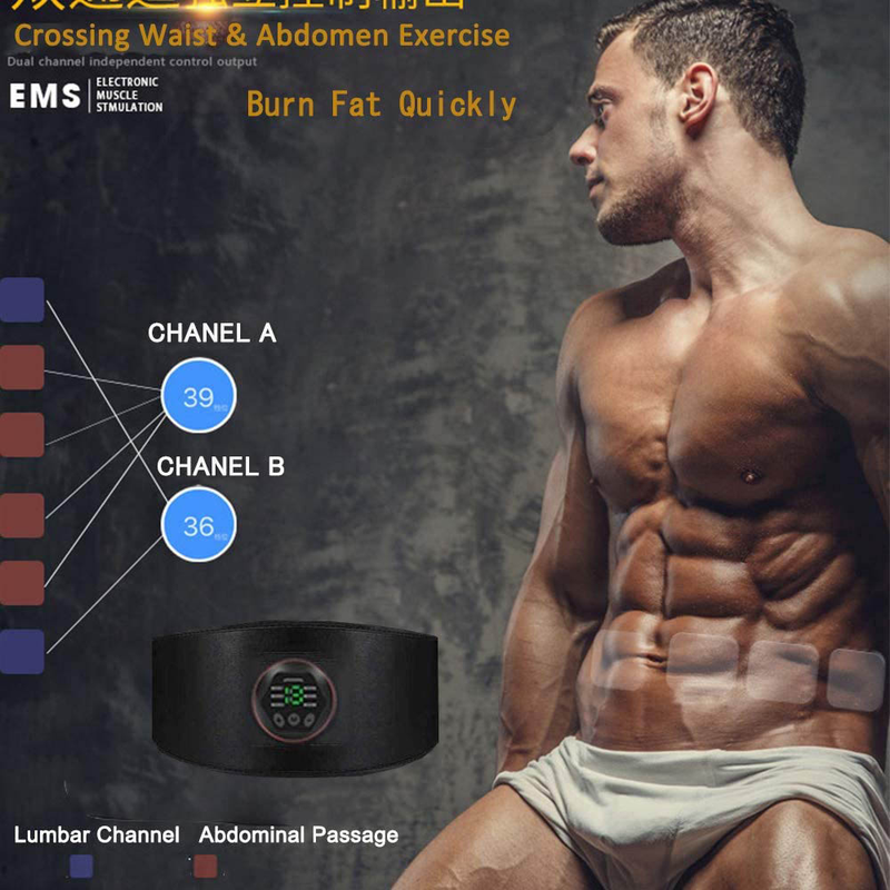 2024 popolare cintura di stimolazione muscolare stimolatore ABS elettrico trainer EMS attrezzo per esercizi addominali cinture tonificanti Fiess allenamento palestra allenamento_voghion.com