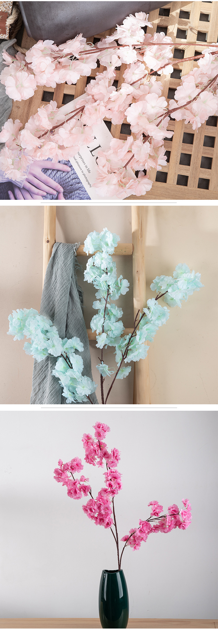 Decorative wedding green plant branches artificial flowers manufacturers fake flowers wholesale crafts INS style cross-border MW06741_voghion.com