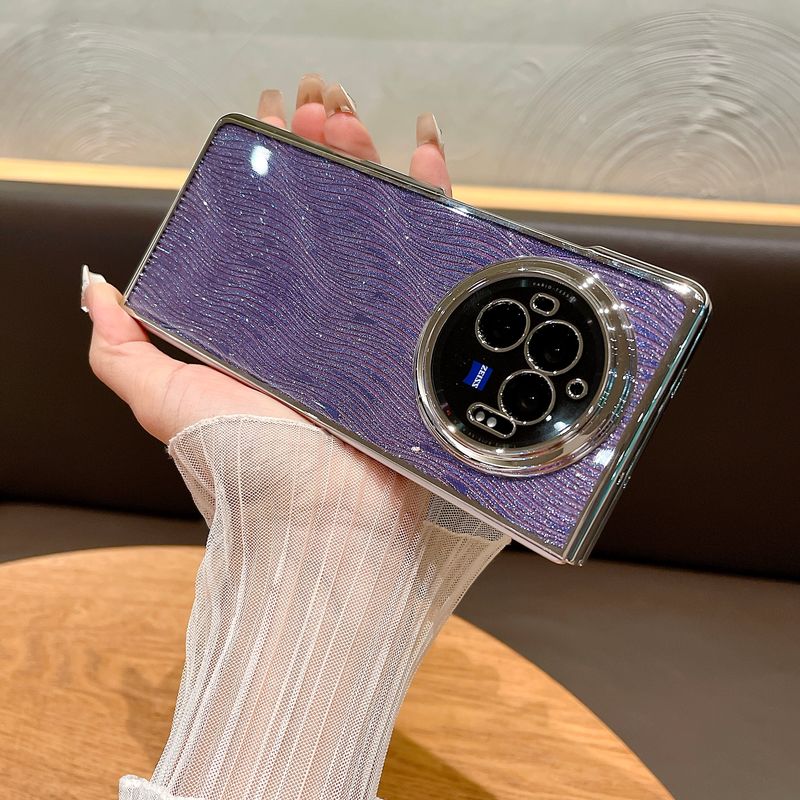 Paredzēts Vivo X Fold 3 Luxury Cute Light, plānas viļņu mirdzošas tālruņa korpusa vāciņam_voghion.com