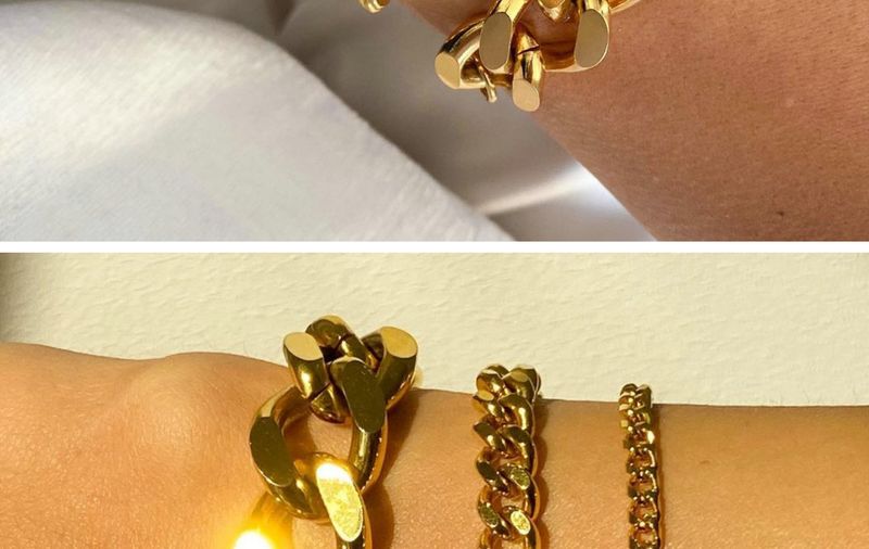 Bracelet Punk Miami cubain en acier inoxydable plaqué or pour hommes, bijoux de 3mm 6mm 8mm 12mm_voghion.com