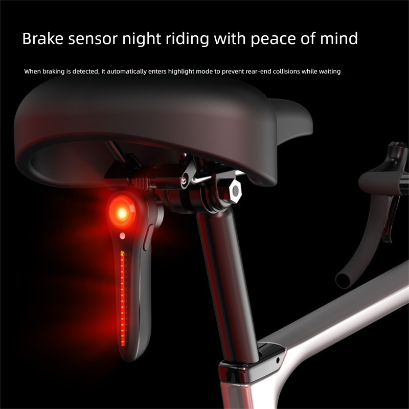 Smart Sensor Brake Bicycle Road Mountain Bike Charging Warning Cycling Tail Light_voghion.com