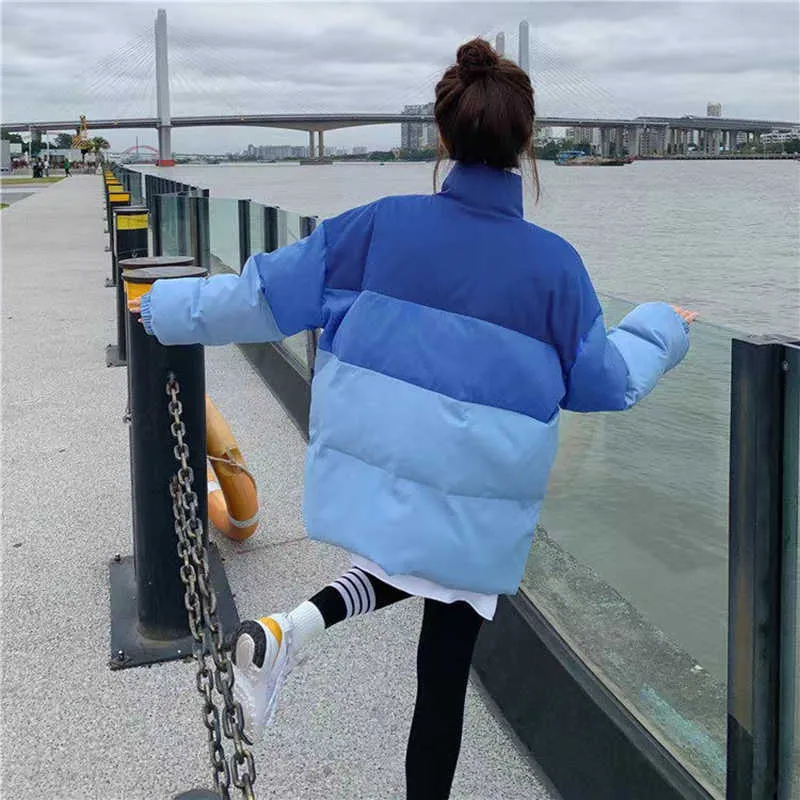 Men's Vintage Gradation Parkas Men Casual Short Bomber Winter Padded Down Jacket Unisex Haruku Warm Puffer Alternative_voghion.com