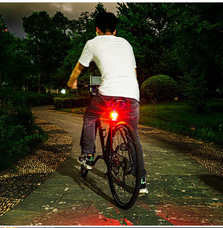 Fahrrad Aluminium Legierung Helm Nacht Reiten Warnung Mountainbike LED Front Rücklicht Wasserdicht_voghion.com