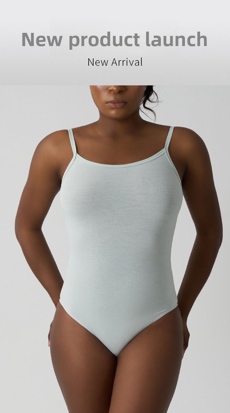 SKIMS Same Style COTTON CAMI BODYSUIT Cotton Spandex Tank Top Strap Backless Sexy Breathable One-Piece_voghion.com