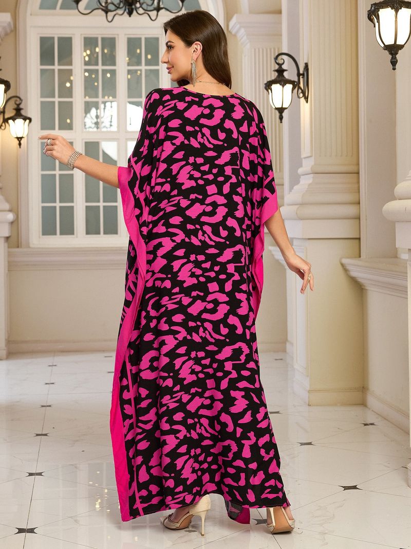 Kadın Baskılı Rayon Plaj Elbisesi - UPF Korumalı Uçuşan Boho Kimono Bornoz (Tek Beden, Hafif ve Nefes Alabilir)_voghion.com