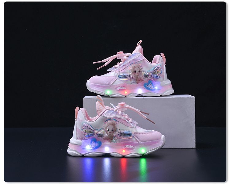 2024 frühjahr Neue Mode Schmetterling Prinzessin Mädchen mit Lichter Laufschuhe für Kinder_voghion.com