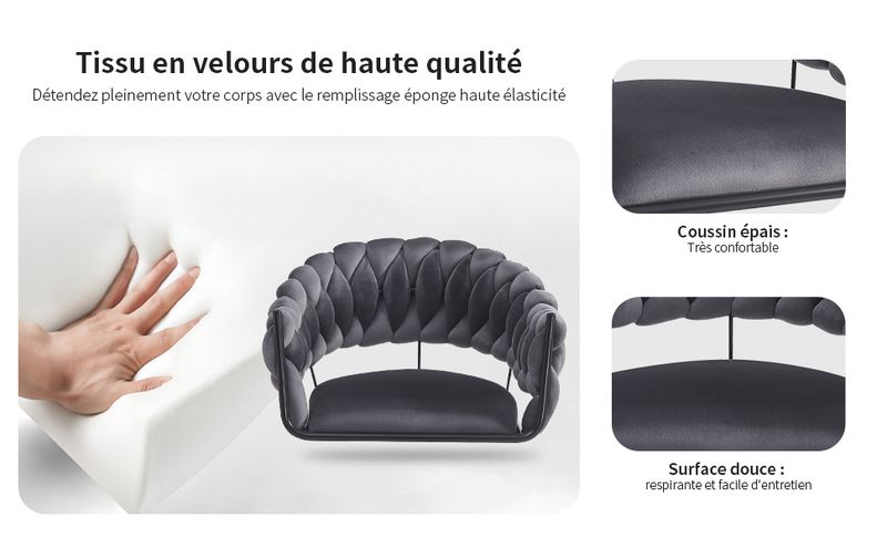 6er Set Samt Esszimmerstühle Mit Klauenbeinen, Grau_voghion.com