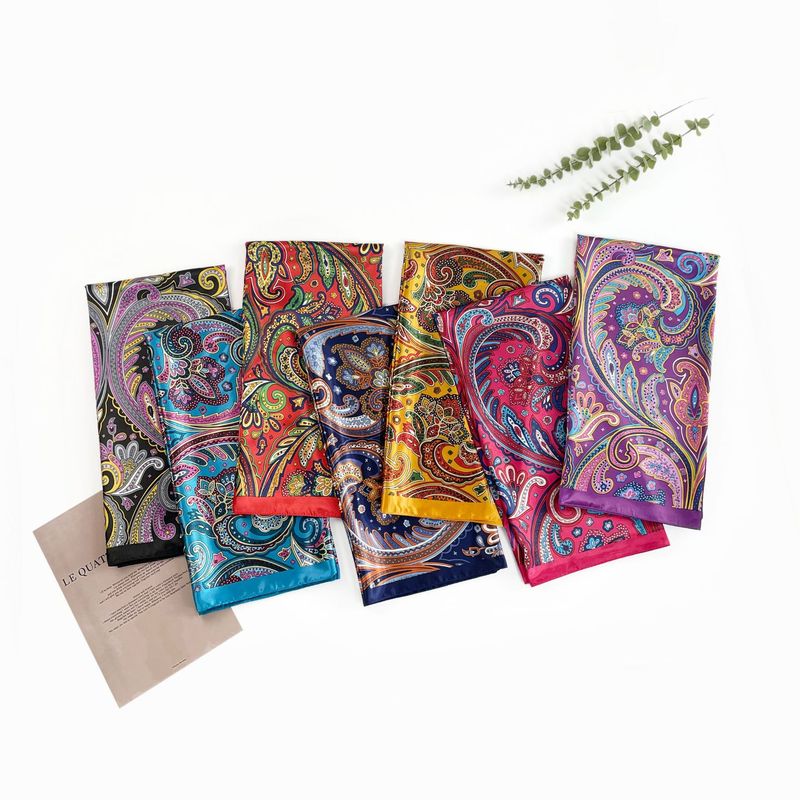 Muslim headscarf Classic Purple Cashew Scarf Women's Square Serding Muslim Headscarf Scarf_voghion.com