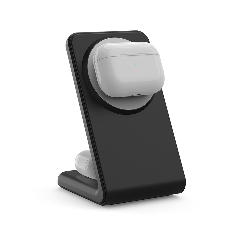 Kettő az egyben mágneses vezeték nélküli töltő függőleges állvány Apple mágneses mobiltelefonhoz 15W gyors vezeték nélküli töltéshez_voghion.com