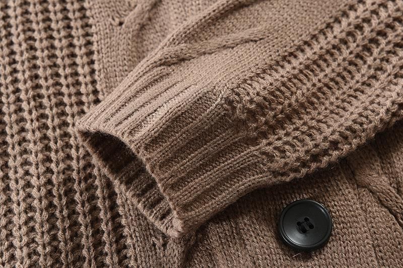 2024 Herbst Herren Neue Strickjacke Einfarbig Personalisierte Abnehmen Einreiher Casual Pullover_voghion.com