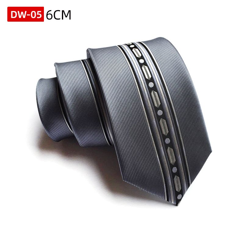 Cravatta stretta da 6 cm in jacquard di seta e poliestere, stile personale, moda_voghion.com