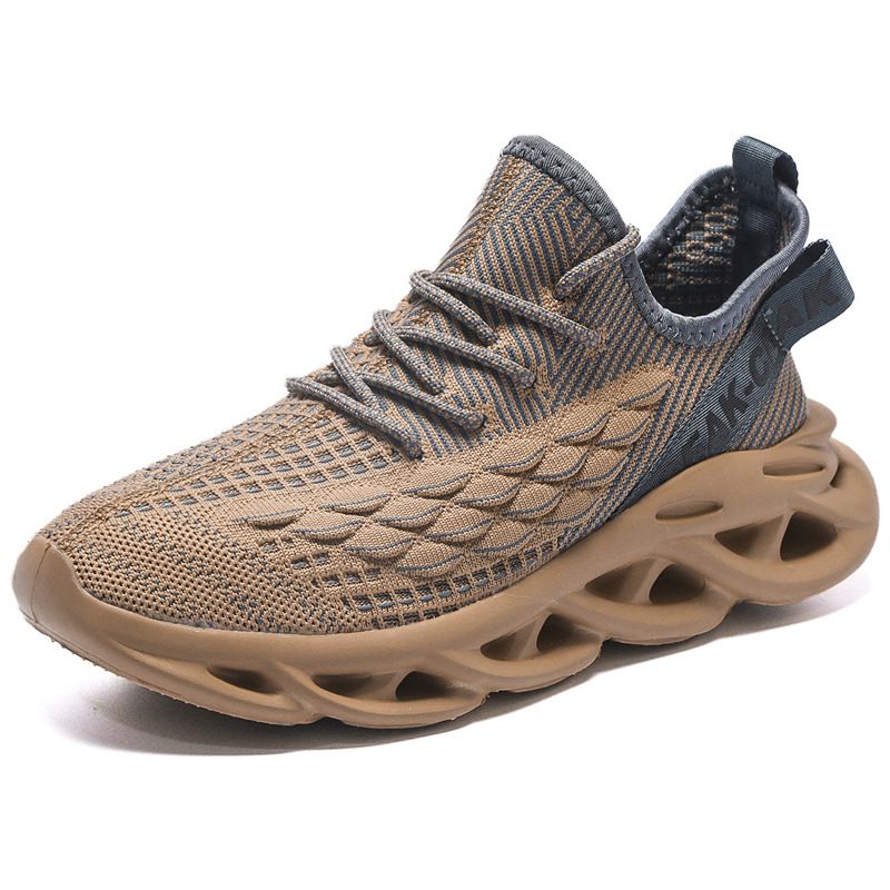 Scarpe sportive da uomo di grandi dimensioni con bordo a squame di pesce, tecnologia giovanile, moda intrecciata volante, corsa leggera_voghion.com