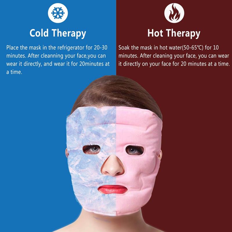Μάσκα με τζελ πάγου και θερμότητας, Τουρμαλίνη με μαγνήτες μασάζ Acupoint για πρόσωπο, ζεστή και κρύα μάσκα, σύσφιξη δέρματος, εξάλειψη των σακούλων ματιών, φροντίδα δέρματος_voghion.com