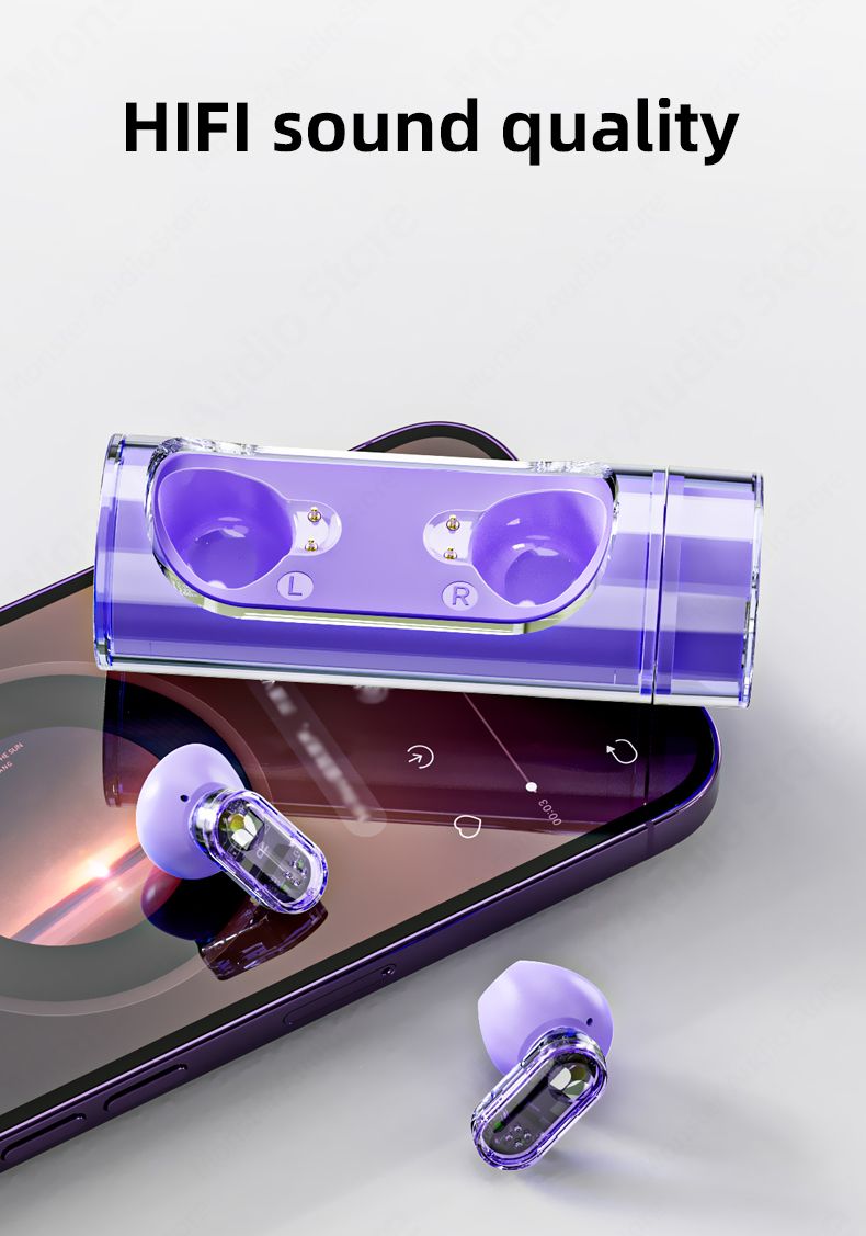 Monster XKT13 Bluetooth-Ohrhörer, Gaming-Headset, Rauschunterdrückung, lange Standby-Ohrhörer, drehbare transparente Schale_voghion.com