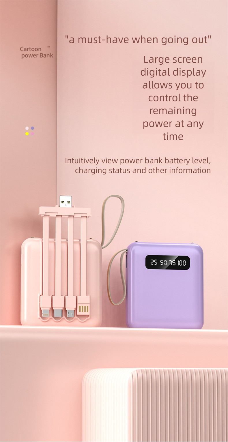 3C Certified Built-in Cable Bank 5V2A Portable Mobile Power Supply Corporate Gift_voghion.com