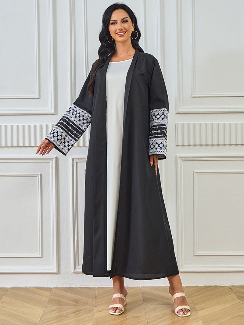 Sieviešu apģērbs Abaya Tuvo Austrumu musulmaņu modes elegants kardigans izšūta kleita sieviešu halāts_voghion.com
