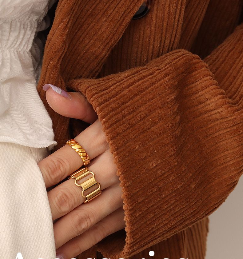 Marka kald stil falmer ikke nisjedesign geometrisk vanlig ring roterbar ring A303_voghion.com