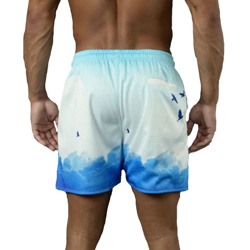 Herrenbekleidung Sommer Fünf-Punkt-Hose Gerade Durch Freizeithose Lose Sport-Shorts_voghion.com