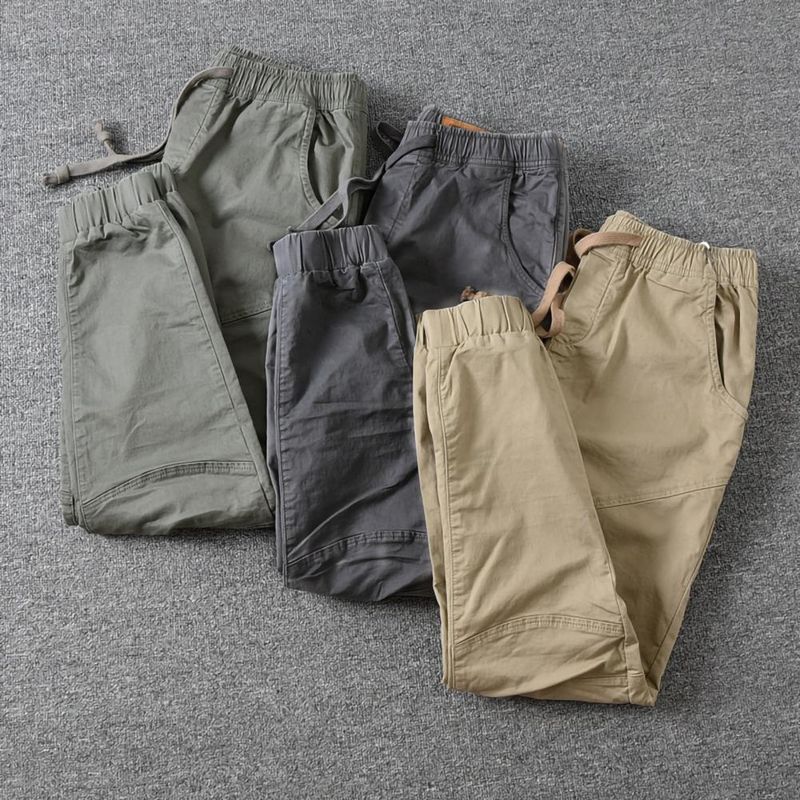 Simple Joggers Sporty Slim Cropped Pants Skinny Male Men Overalls for Working_voghion.com