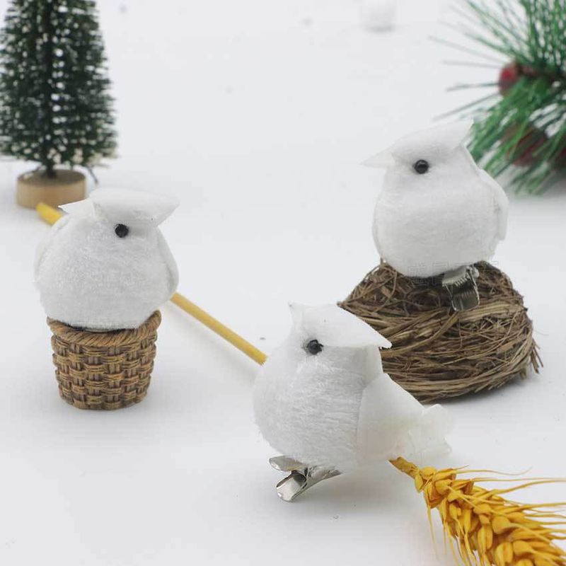 Rote Kleidung Lehrer Mini Simulation roter Vogel Weihnachtsbaum Weihnachtsgirlande Dekoration roter Vogel Clip 6cm Vogel mit Füßen_voghion.com