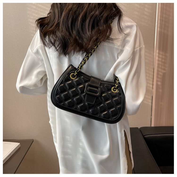 Senior sense diamond lattice chain bag new fashion women's bag texture shoulder bag network Red Cross body bag_voghion.com